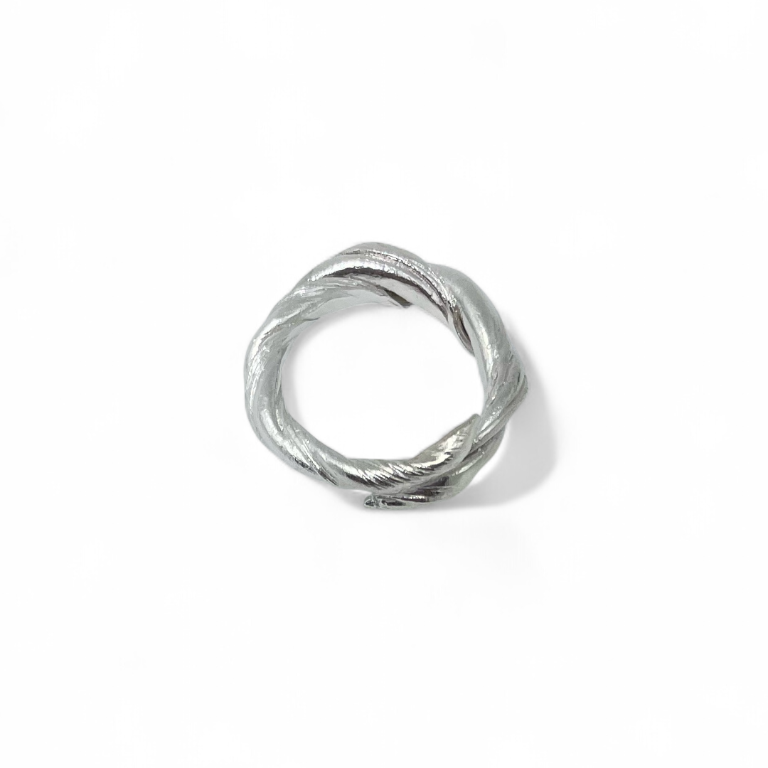 Twisted silver ring
