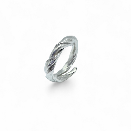 Twisted silver ring